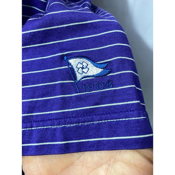 Peter Millar Purple White Polo size Large golf club patch 1908 - Picture 8 of 8